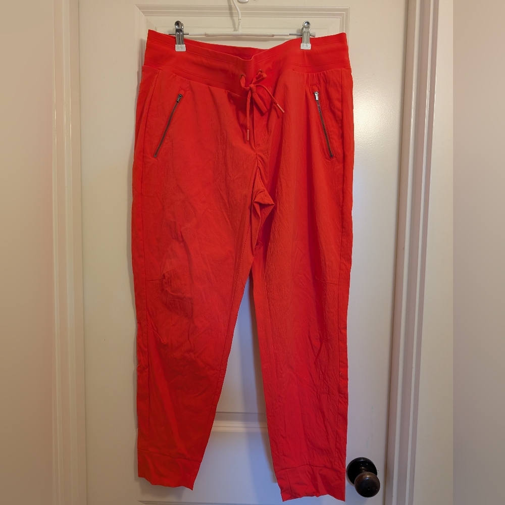 NWOT Athleta Trekkie North Orange Joggers - Recycled Materials, B Corp, UPF